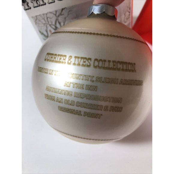 Currier and Ives Winter In The Country Christmas Ornament Bulb 3.1/4” Corning - Picture 4 of 9